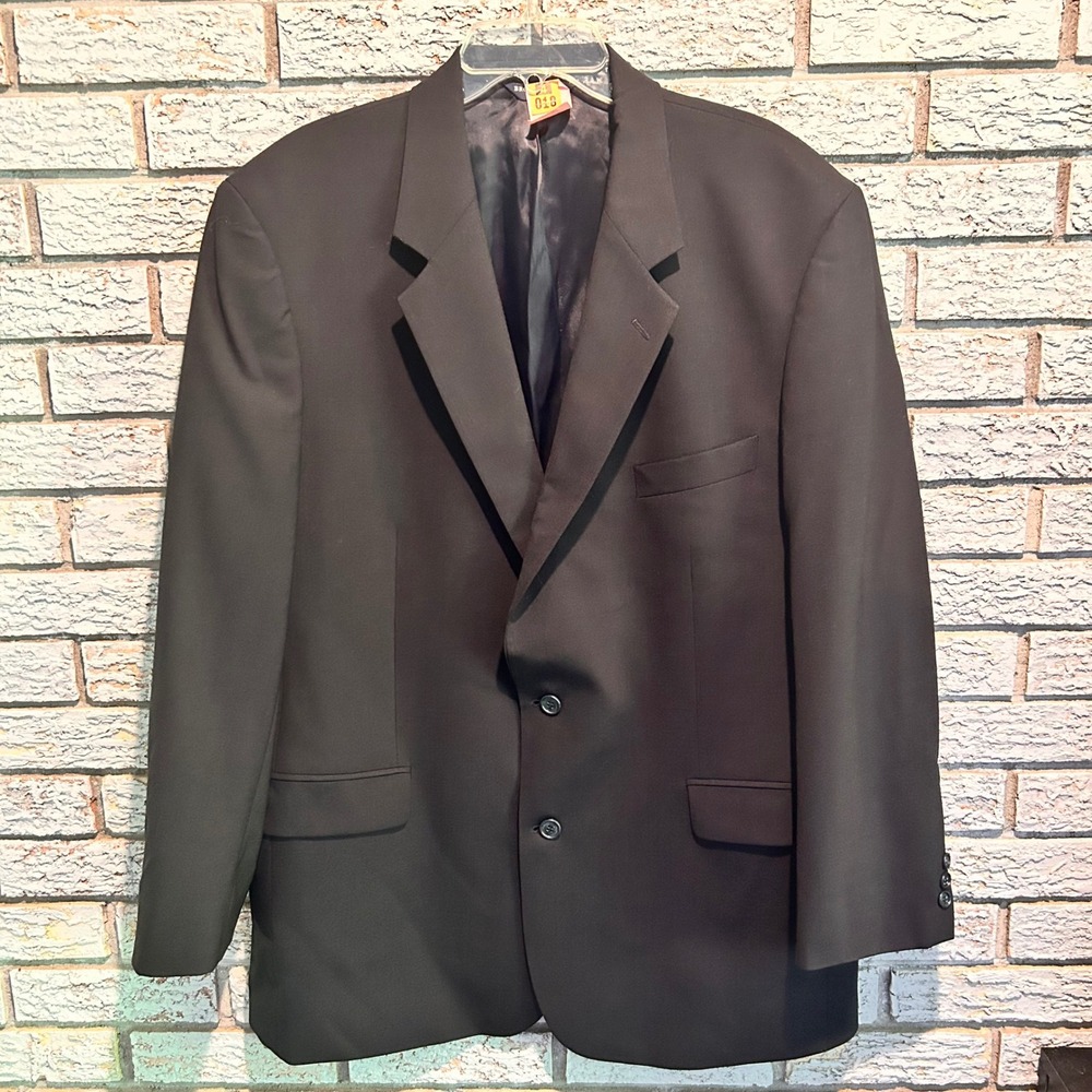 Brooks Stretch Mens Black Two Button Blazer Suit Jacket Notch Lapel Single Vent